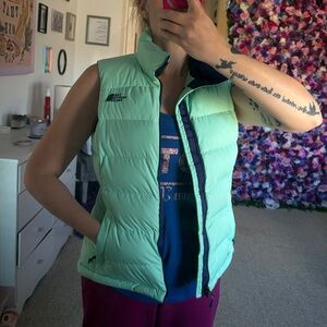 The North Face Mint Green Puffer Vest
